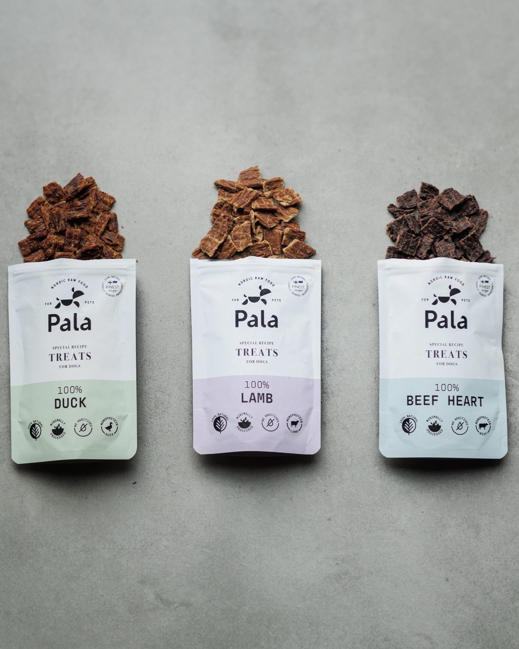 Pala Pets treats - duck lam beef heart - honden snoepje